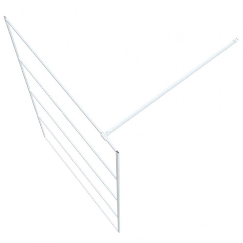 Brusevæg 115 × 195 cm i klart sikkerhedsglas - hvid profil