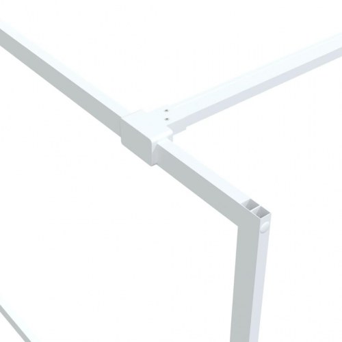Brusevæg 115 × 195 cm i klart sikkerhedsglas - hvid profil