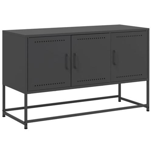 Tv-bord 100,5x39x60,5 cm stål sort