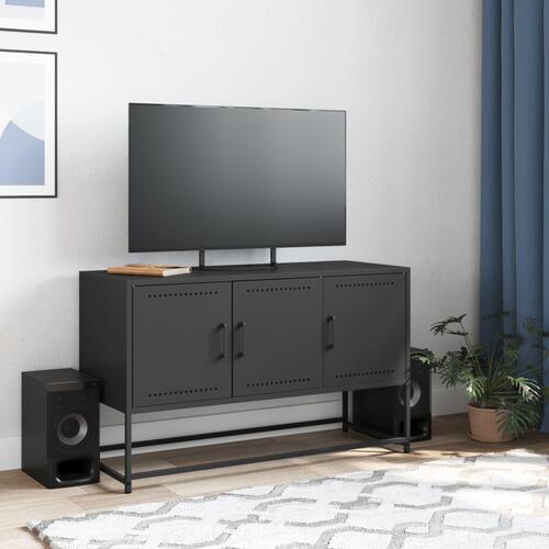 Tv-bord 100,5x39x60,5 cm stål sort