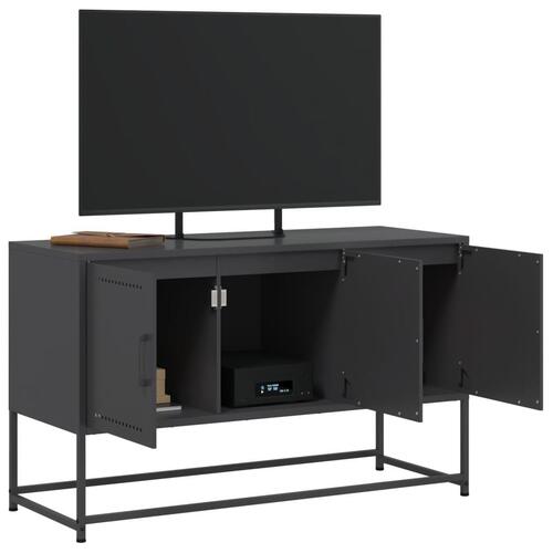 Tv-bord 100,5x39x60,5 cm stål sort