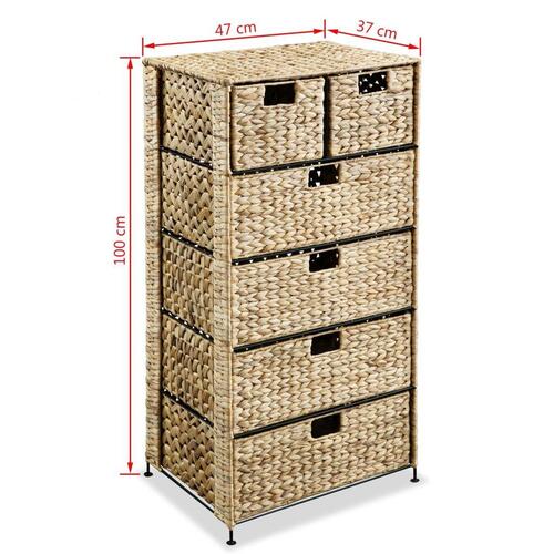 Opbevaringsenhed med 6 kurve 47 x 37 x 100 cm vandhyacint