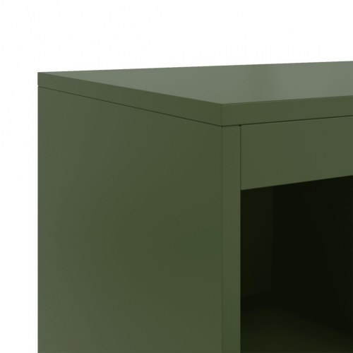 Skænk 100,5x39x107 cm stål olivengrøn