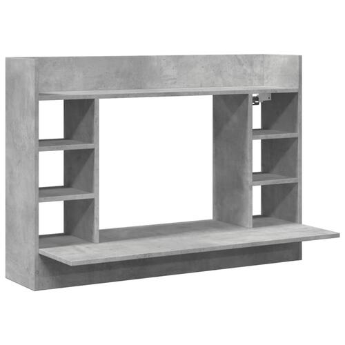 Væghængt skrivebord 105x48x75 cm konstrueret træ betongrå