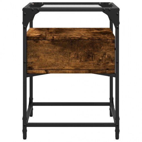 Sengeborde 2 stk. 40 x 40 x 55 cm - røget egetræ