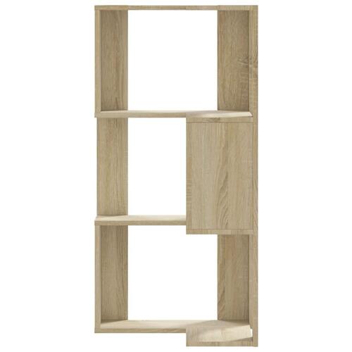 Bogreol til hjørne 50x50x102 cm 3 hylder konstrueret træ