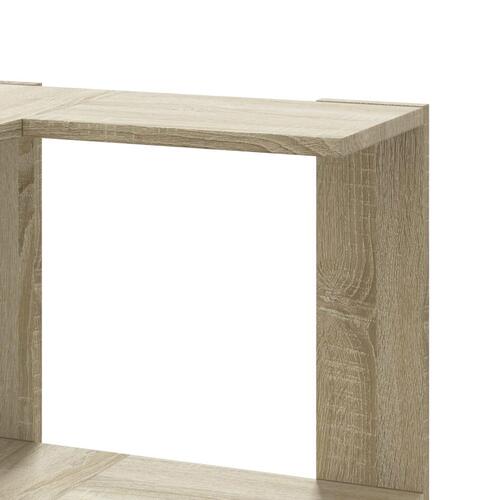 Bogreol til hjørne 50x50x102 cm 3 hylder konstrueret træ