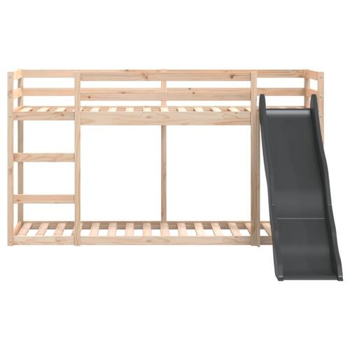 Køjeseng med rutsjebane og stige 80x200 cm massivt fyrretræ