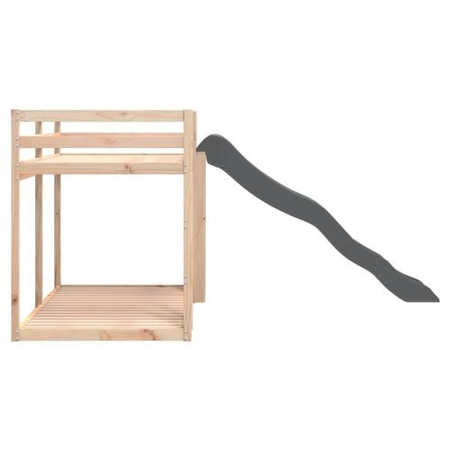 Køjeseng med rutsjebane og stige 80x200 cm massivt fyrretræ