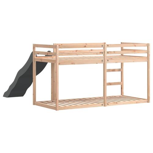 Køjeseng med rutsjebane og stige 80x200 cm massivt fyrretræ
