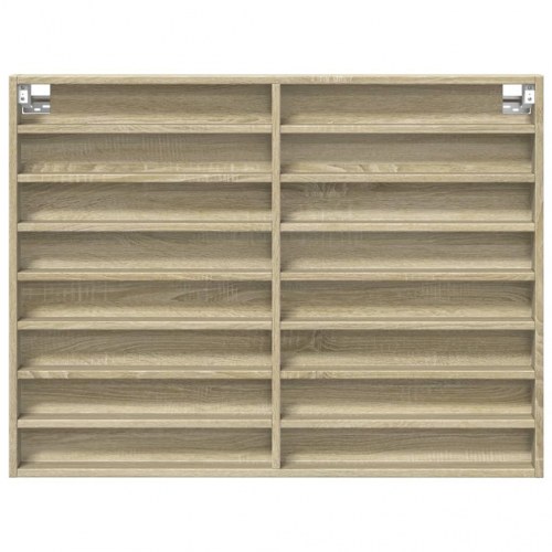 Vitrineskab 100x8,5x75 cm konstrueret træ sonoma-eg
