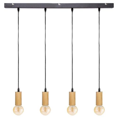 Loftslampe Atmosphera Ays 110 x 100 x 6 cm Sort Metal Træ 240 V 25 W 220-240 V