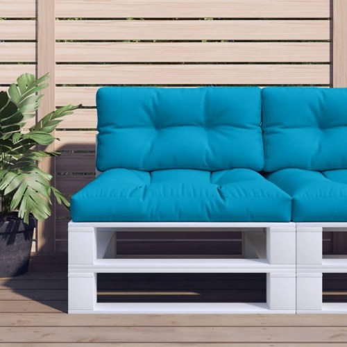 Pallehynde 80 × 40 × 12 cm - stof, lyseblå