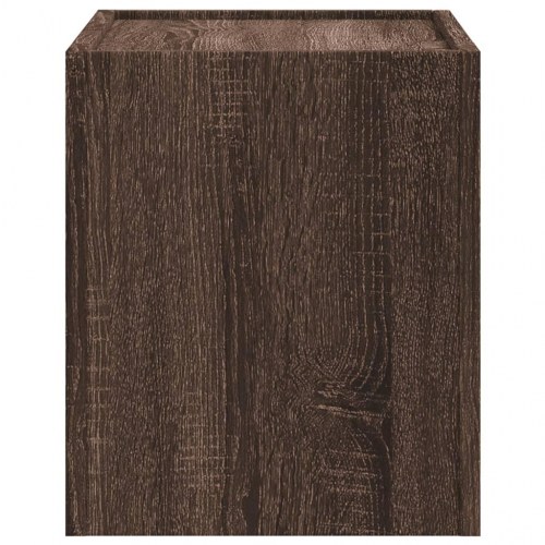 Væghængt sengebord med 2 skuffer 45 x 30 x 35 cm - brun egetræsfarve