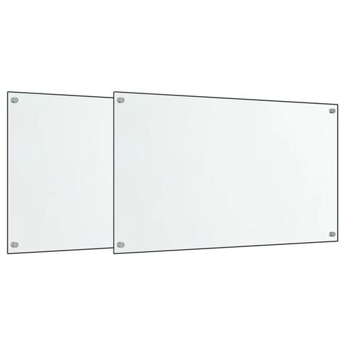 Stænkplader 2 stk. 70x40 cm hærdet glas gennemsigtig
