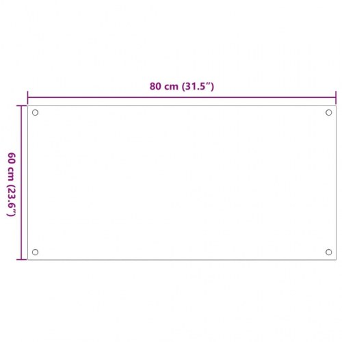 Stænkplader 2 stk. 80x60 cm hærdet glas gennemsigtig