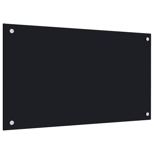 Stænkplader 2 stk. 70x50 cm hærdet glas sort