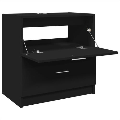 Underskab til håndvask 59x37x59 cm konstrueret træ sort