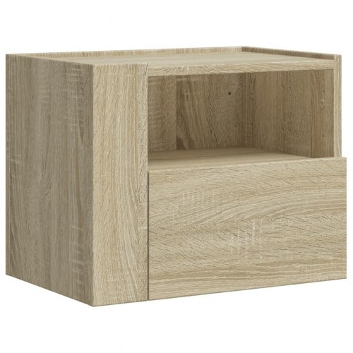 Væghængt sengebord 45 x 30 x 35 cm - sonoma-eg