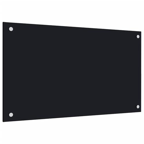 Stænkplader 2 stk. 70x60 cm hærdet glas sort