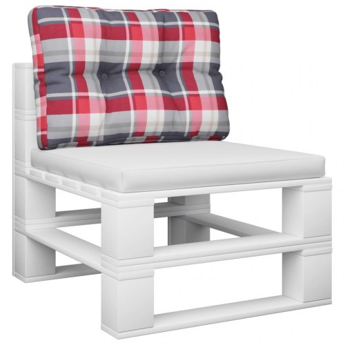 Pallehynde 60 × 40 × 12 cm - stof med rødternet mønster