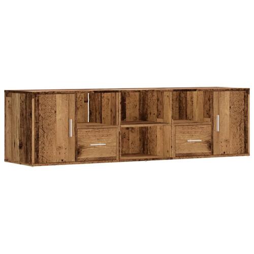 Hjørneskab 160x40x45 cm konstrueret træ gammelt trælook
