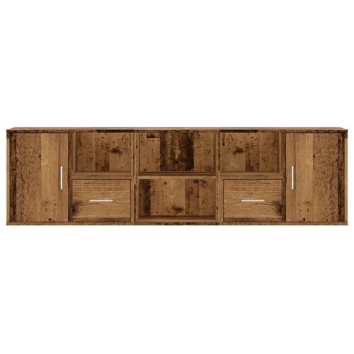 Hjørneskab 160x40x45 cm konstrueret træ gammelt trælook