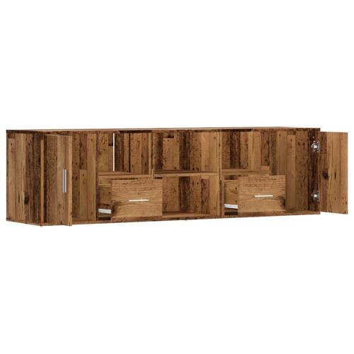 Hjørneskab 160x40x45 cm konstrueret træ gammelt trælook