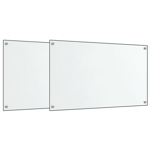 Stænkplader 2 stk. 70x50 cm hærdet glas gennemsigtig
