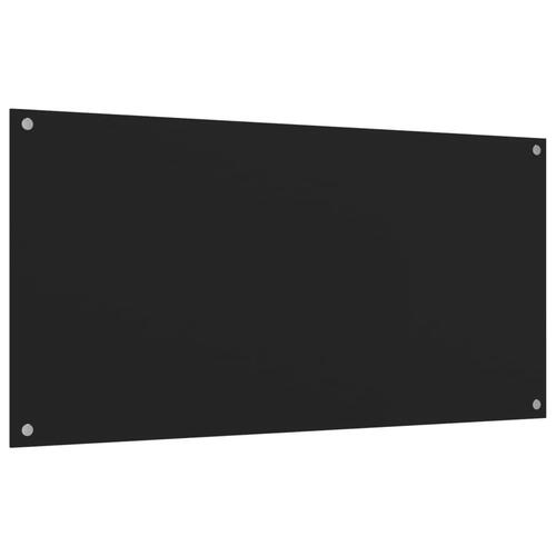 Stænkplader 2 stk. 80x50 cm hærdet glas sort