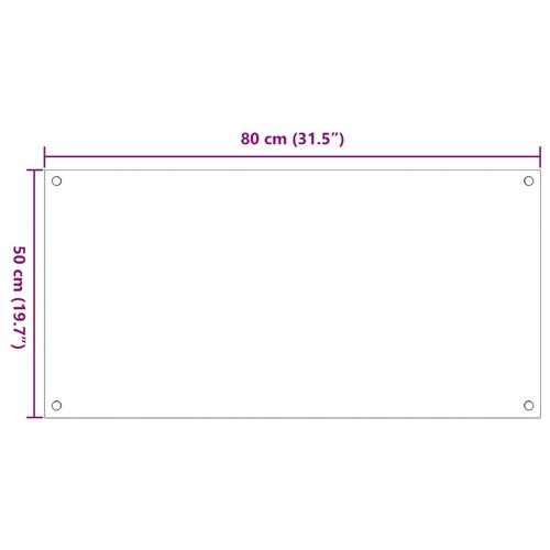 Stænkplader 2 stk. 80x50 cm hærdet glas sort