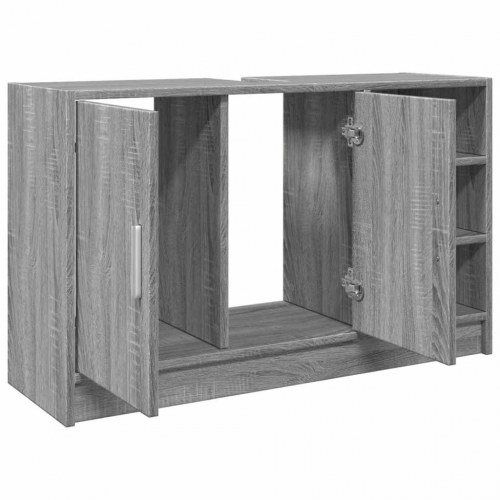 Skab til håndvask 90x29x55 cm konstrueret træ grå sonoma-eg