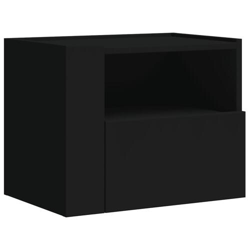 Væghængt sengebord 45x30x35 cm sort