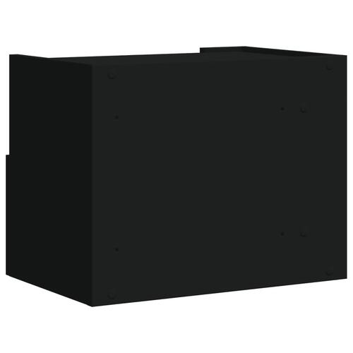 Væghængt sengebord 45x30x35 cm sort