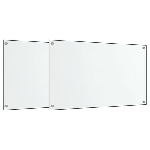 Stænkplader 2 stk. 70x60 cm hærdet glas gennemsigtig