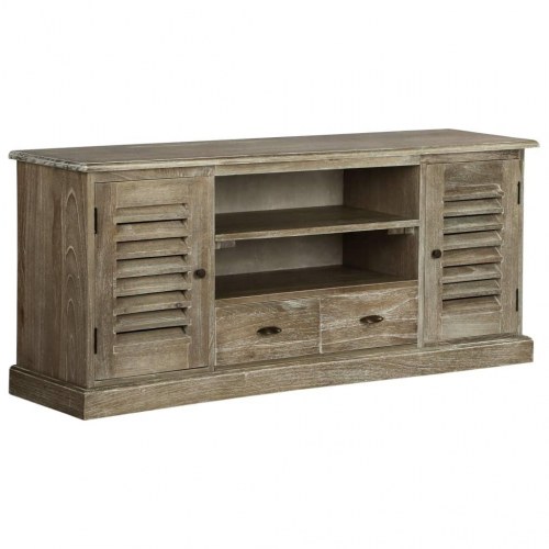 Tv-skab 145×35×60 cm i massivt minditræ - retro tv-bord med opbevaring