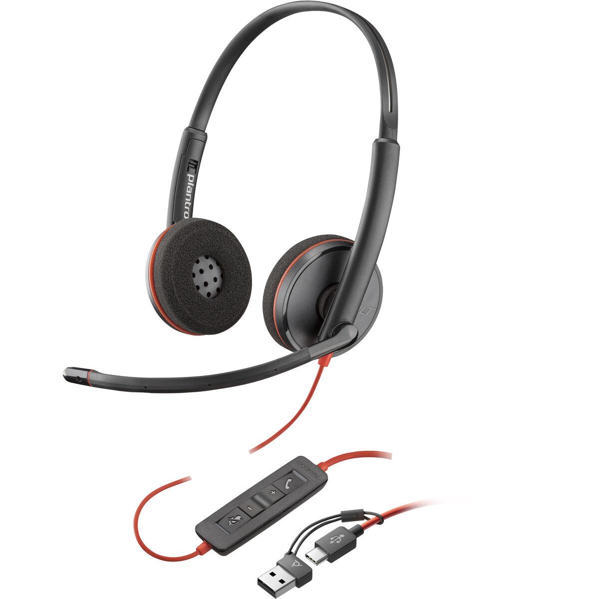 Headset Poly 8X228AA med USB/USBC - sort billede