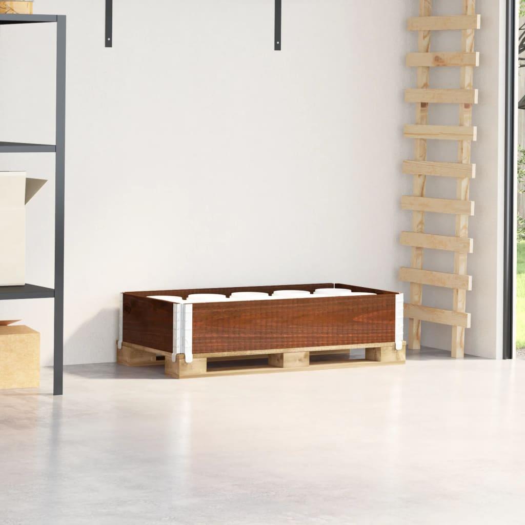 Palleramme 100x50 cm massivt fyrretræ brun