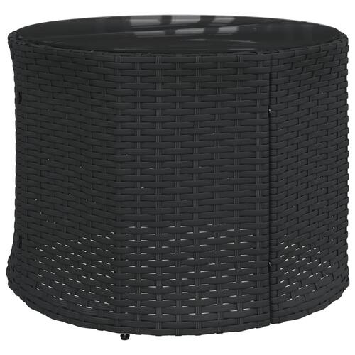 Sofasæt til haven 3 dele halvrund polyrattan sort