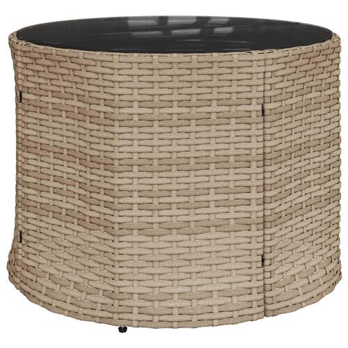 Sofasæt til haven 3 dele halvrund polyrattan beige