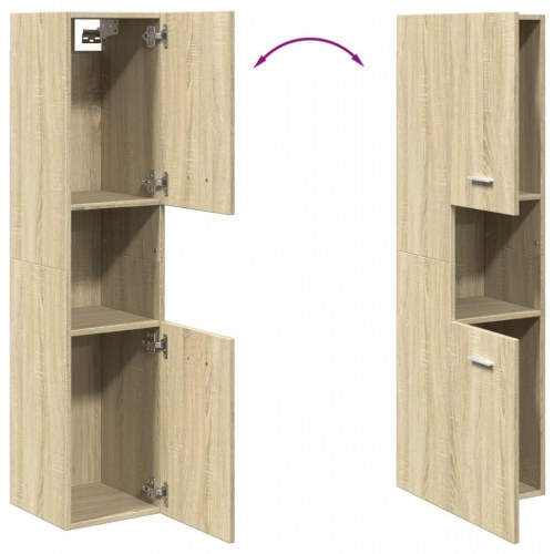 Badeværelsesskab 30 x 30 x 130 cm - sonoma-eg
