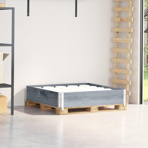 Palleramme 100x100 cm massivt fyrretræ grå
