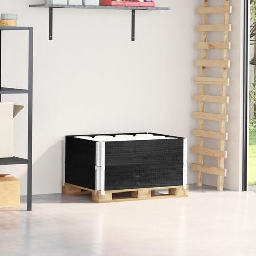 Pallerammer 2 stk. 80x60 cm massivt fyrretræ sort