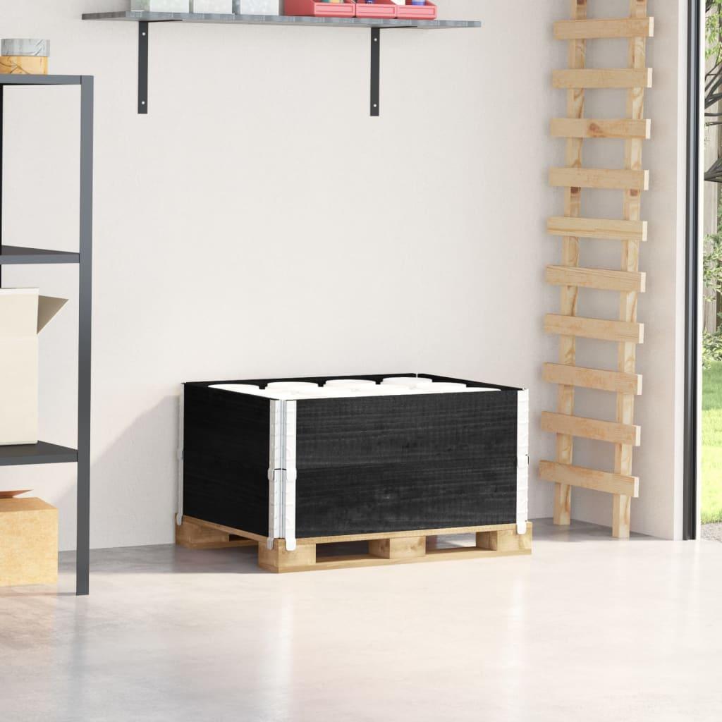 Pallerammer 2 stk. 80x60 cm massivt fyrretræ sort