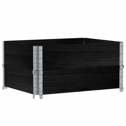 Pallerammer 2 stk. 80x60 cm massivt fyrretræ sort