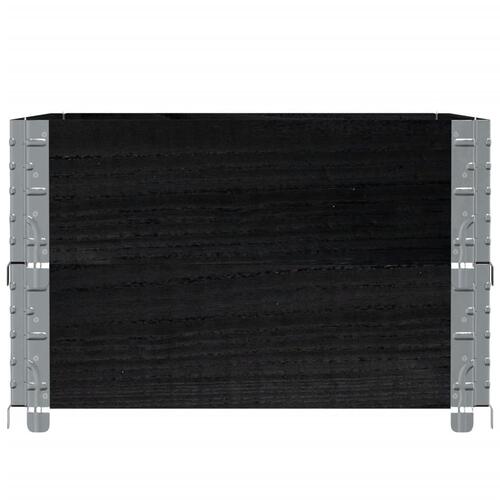 Pallerammer 2 stk. 80x60 cm massivt fyrretræ sort