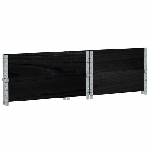 Pallerammer 2 stk. 80x60 cm massivt fyrretræ sort