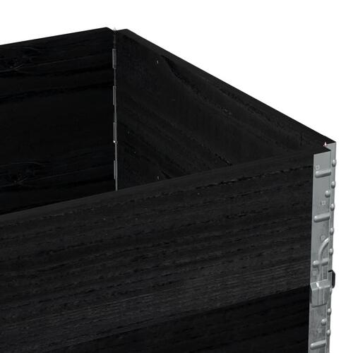 Pallerammer 2 stk. 80x60 cm massivt fyrretræ sort