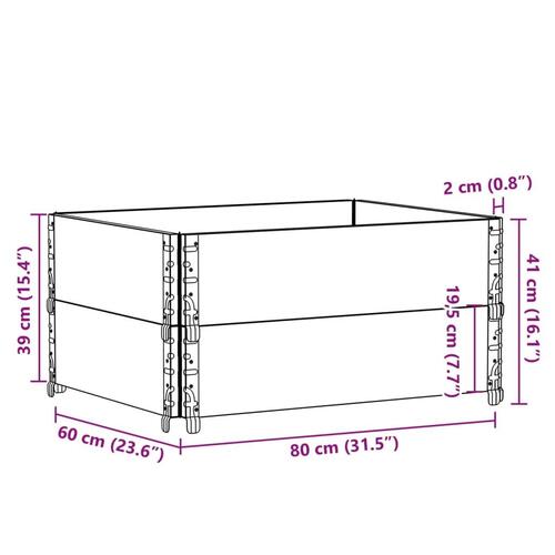 Pallerammer 2 stk. 80x60 cm massivt fyrretræ sort