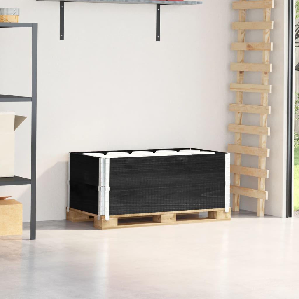 Pallerammer 2 stk. 100x50 cm massivt fyrretræ sort